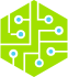 Hex with circuits icon