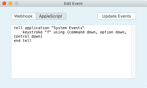 AppleScript event