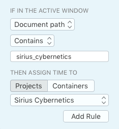 Creating a rule for automatic time tracking