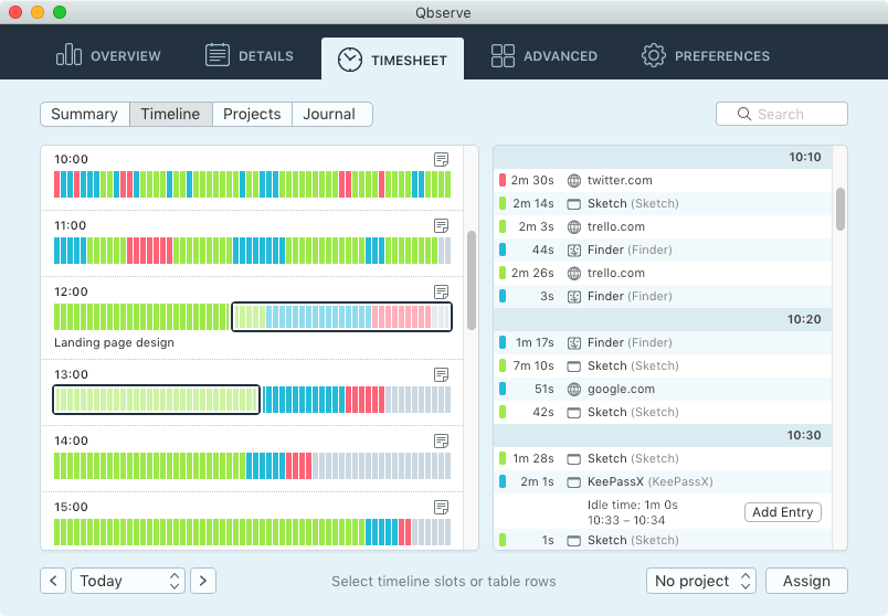 Managing timeline